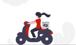 clip art of woman on motorized scooter