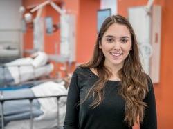 Student in Montclair State's School of Nursing simulation lab